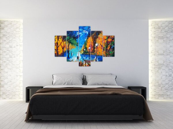 Obraz - Milenci, Pointilizmus (150x105 cm)