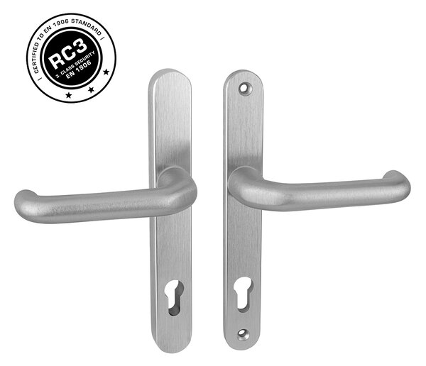 MPK - SECURO ALU A04 - SOU COSLAN kľučka/kľučka PZ 92 mm Strieborná matná