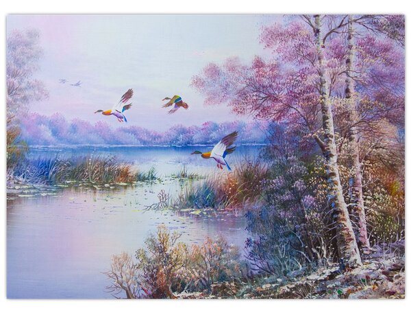 Obraz - Prichádza jeseň, olejomaľba (70x50 cm)