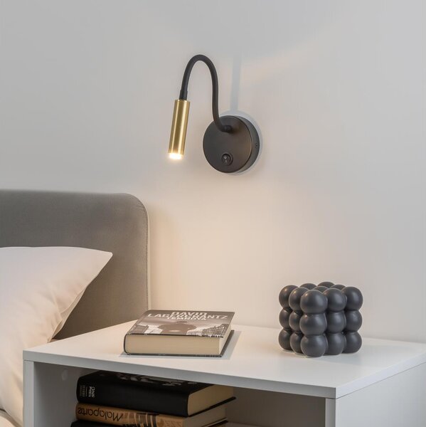 Brilagi -LED Stmievateľná flexibilná nástenná lampa MAYA 1xG9/4W/230V čierna/zlatá