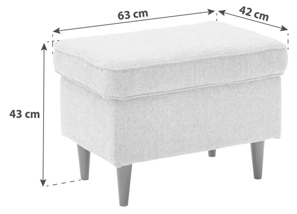 TABURETKA, textil, kompozitné drevo, 63/43/42 cm MID.YOU - Online Only obývacie izby, Online Only