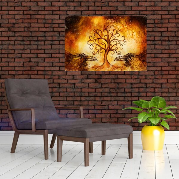Prírodný abstraktný obraz stromu (90x60 cm)