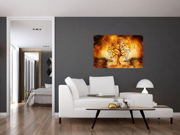 Prírodný abstraktný obraz stromu (90x60 cm)