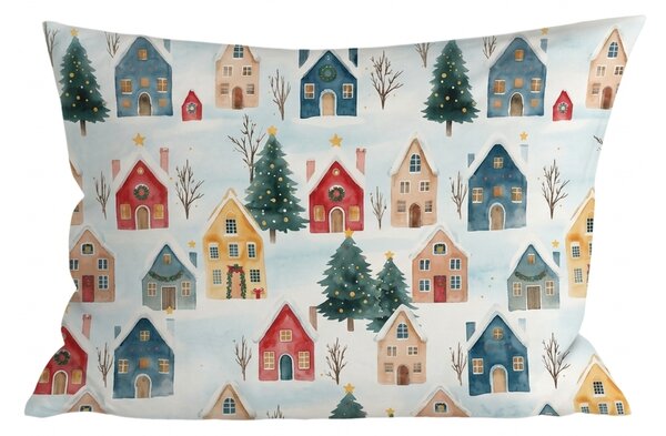 Bavlnená obliečka na vankúš WINTER VILLAGE 50x70 cm, farebný