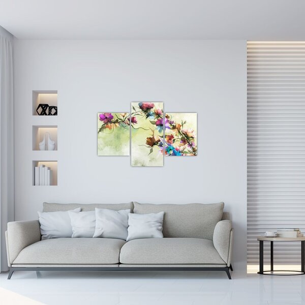 Obraz - Maľba kvetu (90x60 cm)