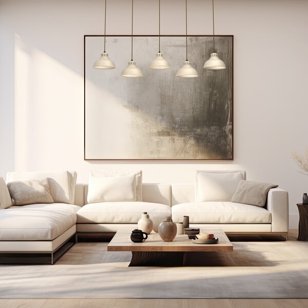 Luster na lanku SVEN 5xE27/15W/230V béžová