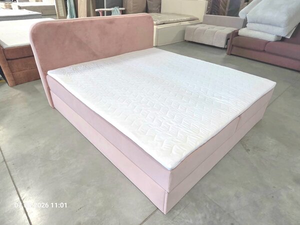 Čalúnená posteľ boxspring FORENA 140x200 cm béžová Matrac: Matrac Bonell pružinový