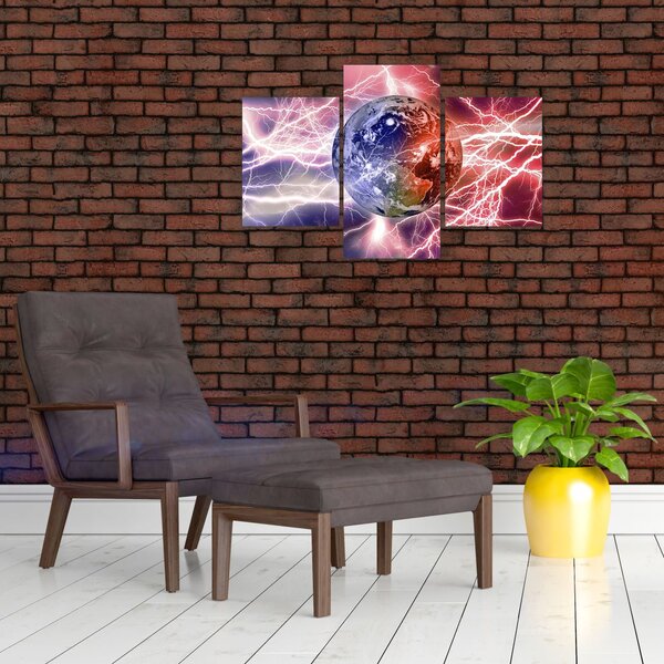 Obraz - Zemeguľa pod prúdom (90x60 cm)