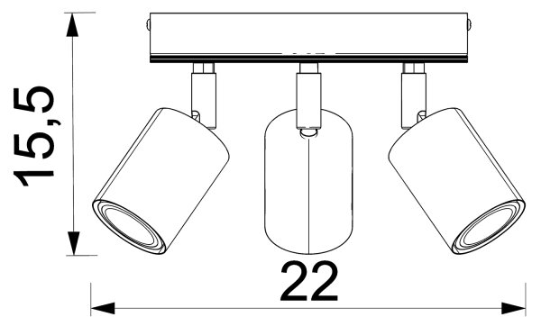 Bodové svietidlo TULON 3xGU10/8W/230V biela/dub