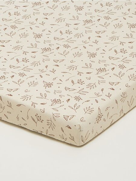 Sinsay - Bavlnené posteľné prestieradlo s gumičkou - krémová
