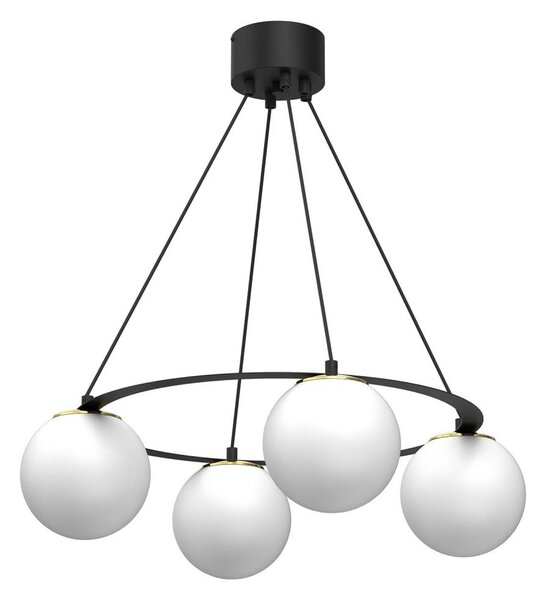 Luster na lanku BALLO 4xE27/15W/230V čierna/biela
