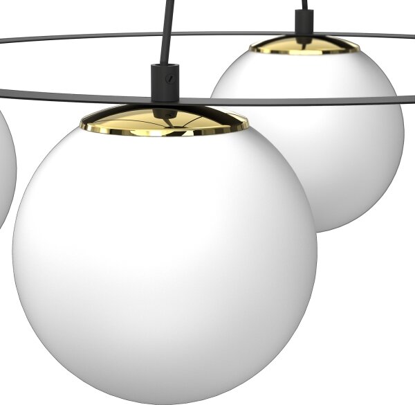 Luster na lanku BALLO 4xE27/15W/230V čierna/biela