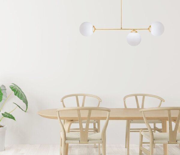 Luster na tyči FIRA 3xE27/60W/230V zlatá