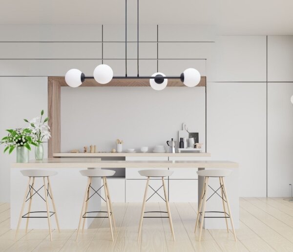 Luster na lanku FIRA 4xE27/60W/230V čierna