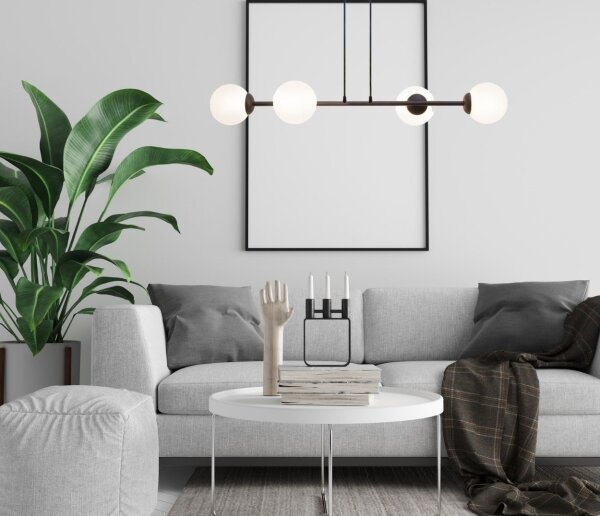 Luster na lanku FIRA 4xE27/60W/230V čierna