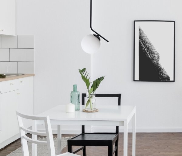 Luster na lanku FIRA 1xE27/60W/230V čierna