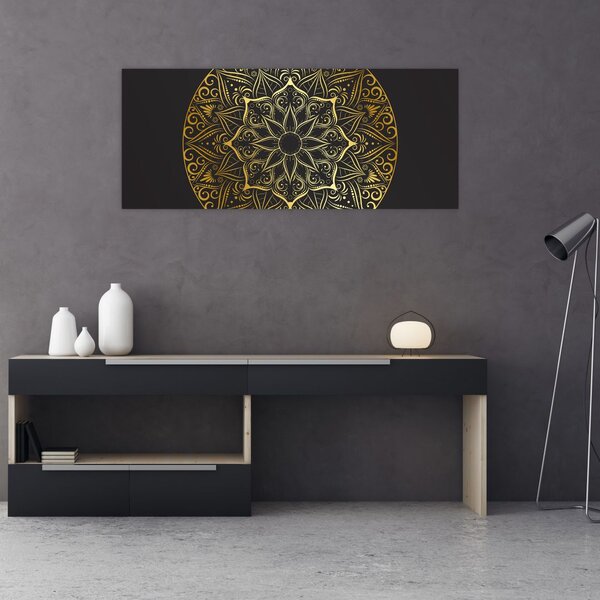 Obraz zlaté abstrakcie (120x50 cm)