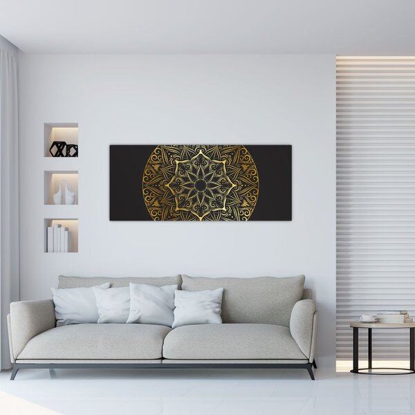 Obraz zlaté abstrakcie (120x50 cm)