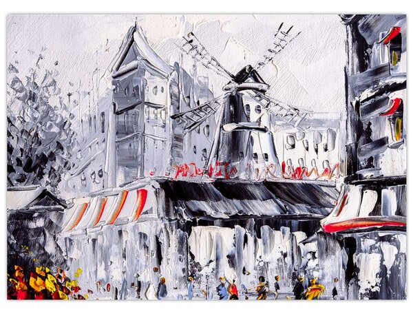 Obraz - Ulica v Paríži, olejomaľba (70x50 cm)