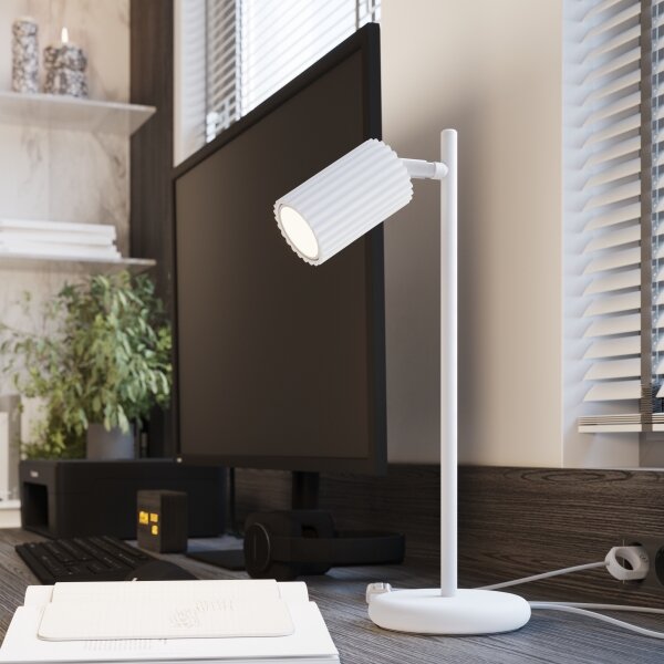 Sollux SL.1548 - Stolná lampa KARBON 1xGU10/10W/230V biela