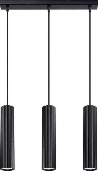 Sollux SL.1575 - Luster na lanku KARBON 3xGU10/10W/230V čierna