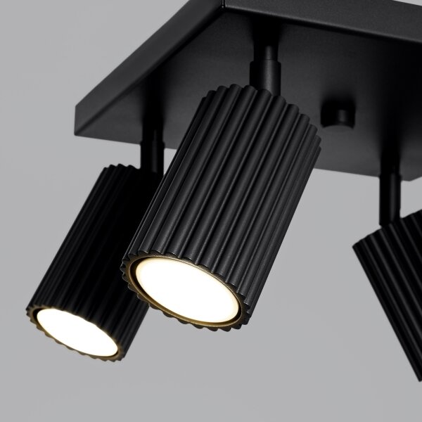 Sollux SL.1583 - Bodové svietidlo KARBON 4xGU10/10W/230V čierna