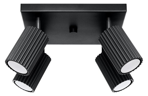 Sollux SL.1583 - Bodové svietidlo KARBON 4xGU10/10W/230V čierna