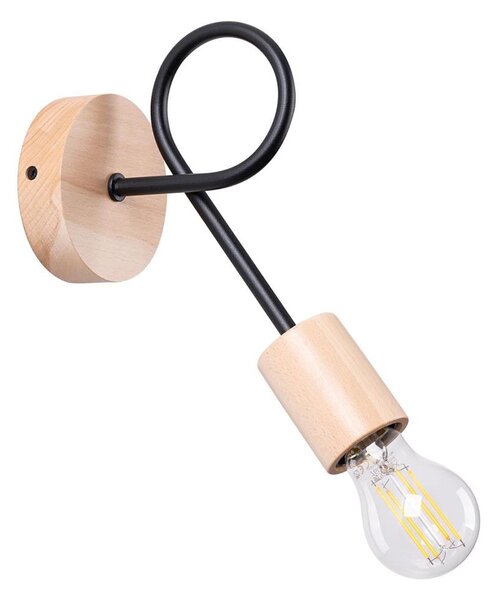 Sollux SL.1476 - Nástenná lampa EMBER 1xE27/15W/230V čierna/béžová/buk