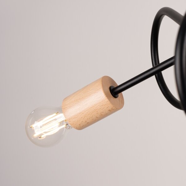 Sollux SL.1477 - Prisadený luster EMBER 3xE27/15W/230V čierna/béžová/buk
