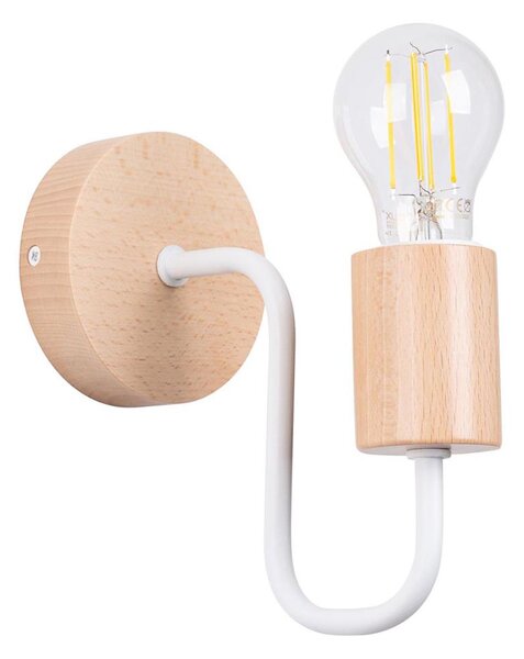 Sollux SL.1664 - Nástenná lampa TIMBO 1xE27/15W/230V biela/béžová/buk
