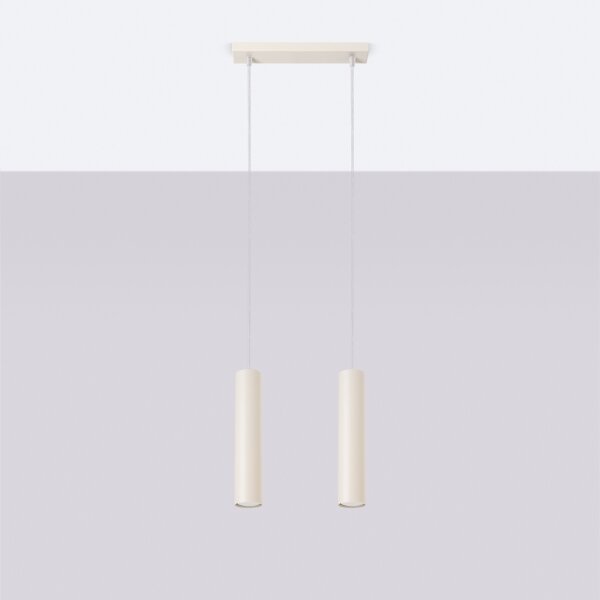 Sollux SL.1480 - Luster na lanku LAGOS 2xGU10/10W/230V krémová
