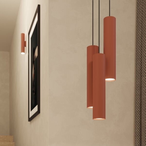 Sollux SL.1489 - Luster na lanku LAGOS 1xGU10/10W/230V červená