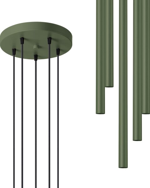 Sollux SL.1522 - Luster na lanku PASTELO 5xG9/8W/230V zelená