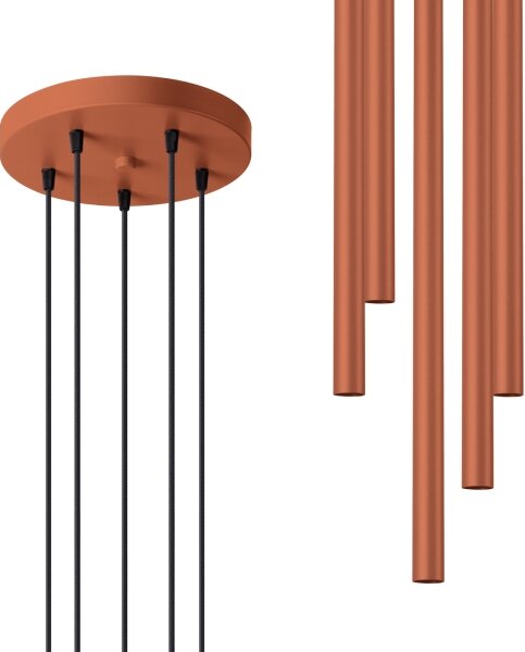Sollux SL.1528 - Luster na lanku PASTELO 5xG9/8W/230V červená