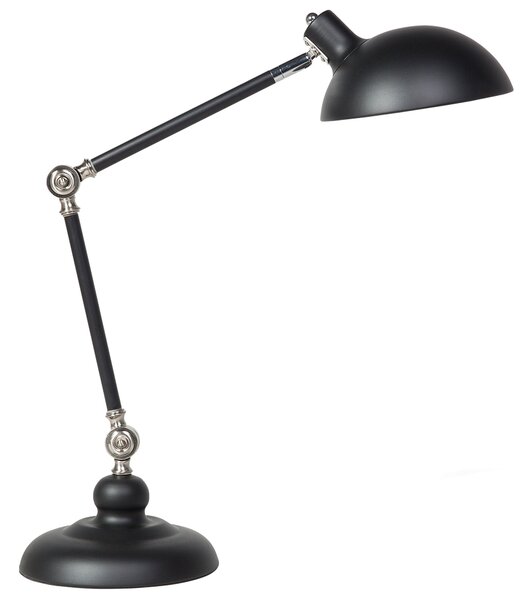 Stolná lampa čierna kovová 80 cm nastaviteľné rameno a tienidlo moderný industriálny štýl kancelária