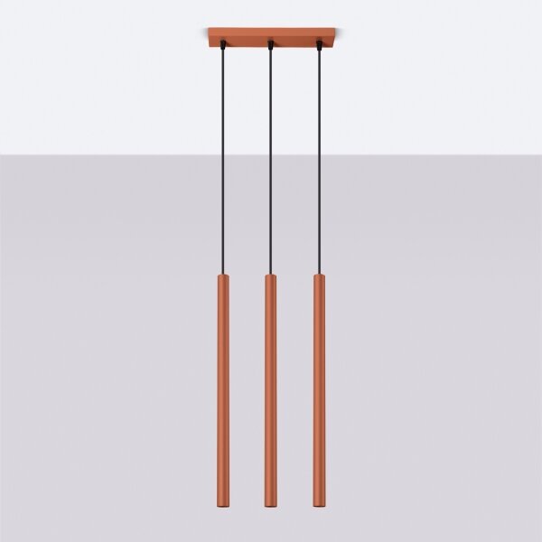 Sollux SL.1526 - Luster na lanku PASTELO 3xG9/8W/230V červená