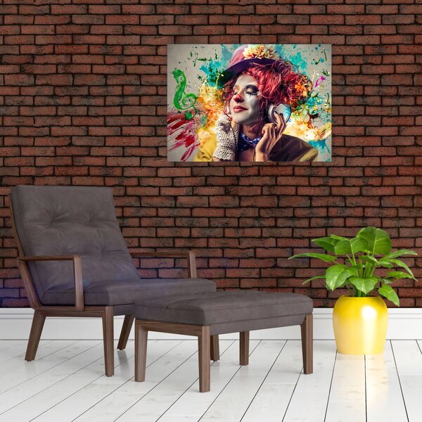 Obraz - Umelkyňa so slúchadlami (70x50 cm)