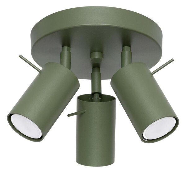 Sollux SL.1503 - Bodové svietidlo RING 3xGU10/10W/230V zelená