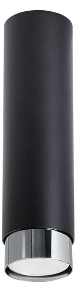 Sollux SL.1409 - Bodové svietidlo NERO 1xGU10/10W/230V 22,5 cm čierna/lesklý chróm