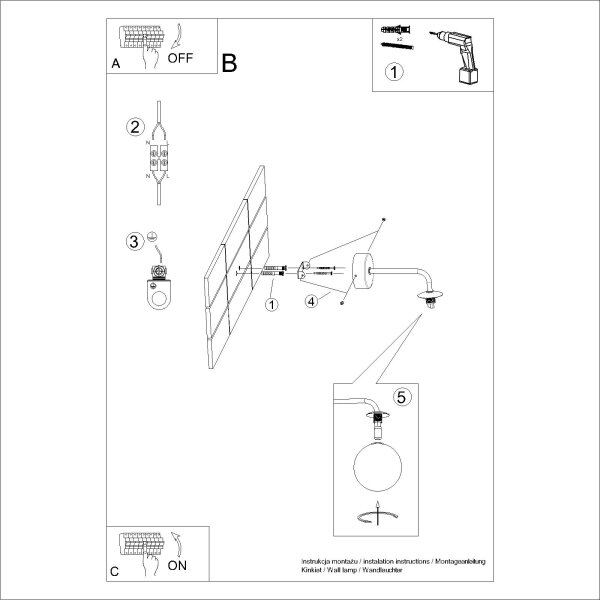 Sollux SL.1661 - Nástenná lampa ASTRAL 1xG9/8W/230V čierna