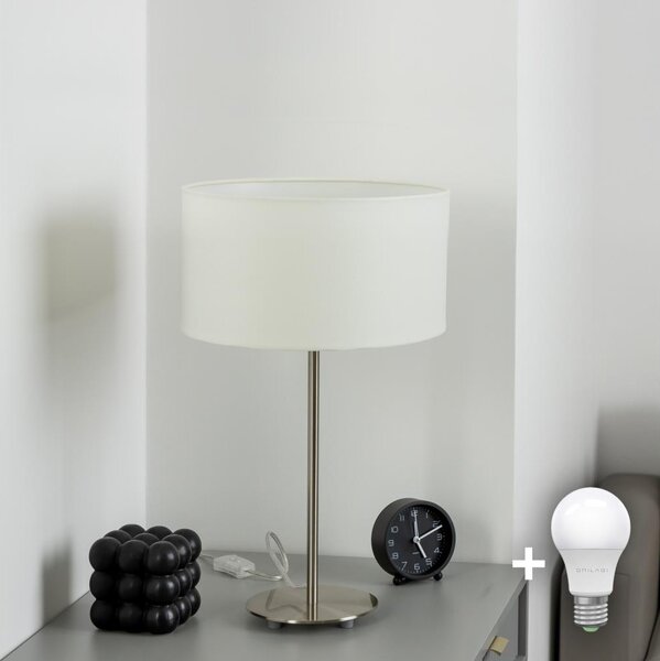 Eglo - LED stolová lampa TUNJA 1xE27/60W/230V 38,5 cm matný chróm/biela