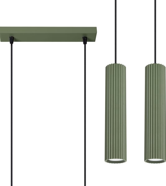 Sollux SL.1612 - Luster na lanku KARBON 2xGU10/10W/230V zelená