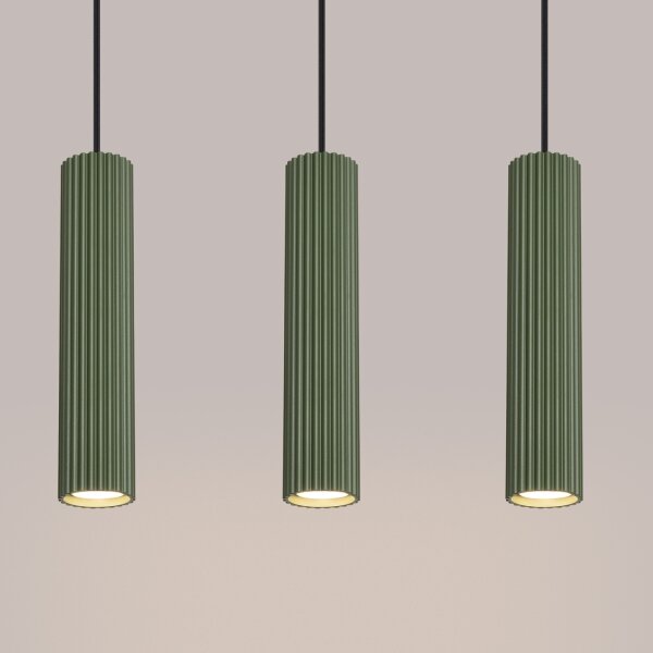 Sollux SL.1613 - Luster na lanku KARBON 3xGU10/10W/230V zelená
