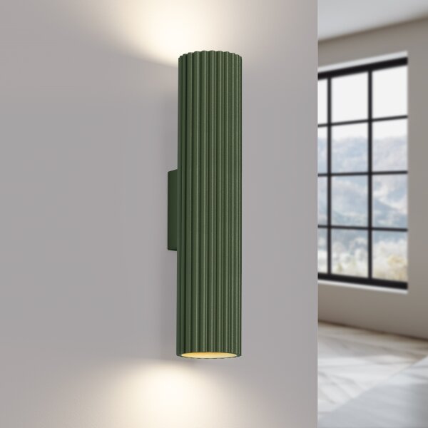 Sollux SL.1615 - Nástenné svietidlo KARBON 2xGU10/10W/230V zelená