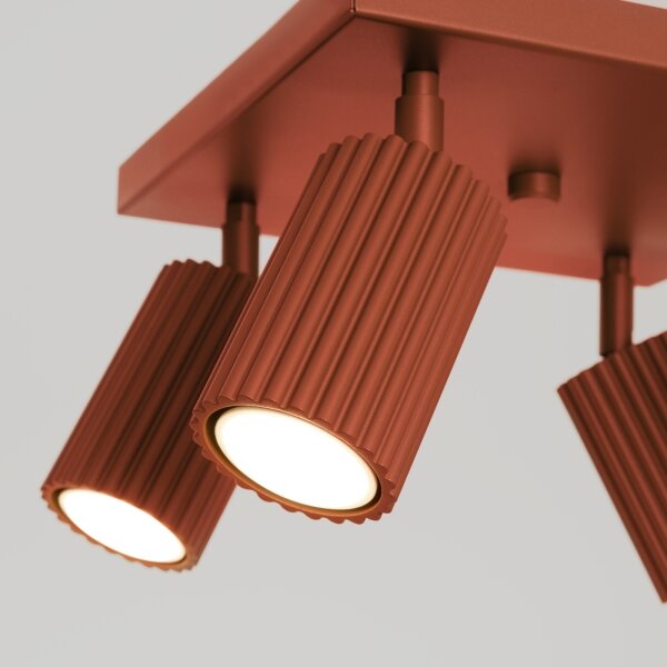 Sollux SL.1640 - Bodové svietidlo KARBON 4xGU10/10W/230V červená