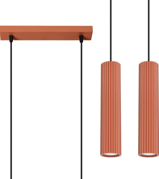 Sollux SL.1631 - Luster na lanku KARBON 2xGU10/10W/230V červená