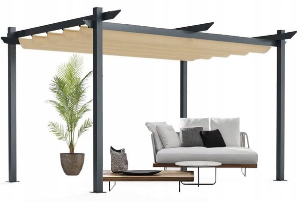 TRENDIE Pergola sivá s béžovou strechou 2x3m