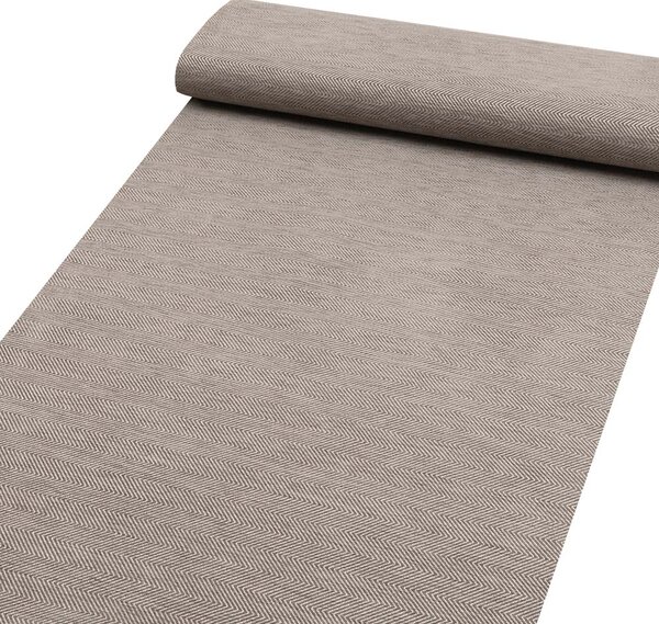 Biante Dekoračný oválny obrus BKM-302 Sivohnedé cik-cak pásiky 60x100 cm