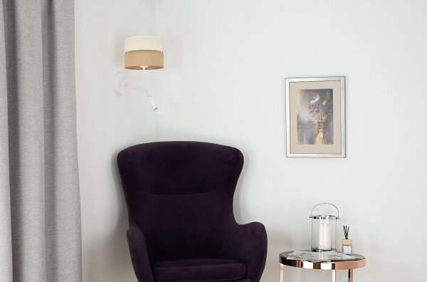 Brilagi - Nástenná lampa ROYAL YUTE 1xE27/15W/230V + 1xG9/6W béžová/krémová/biela