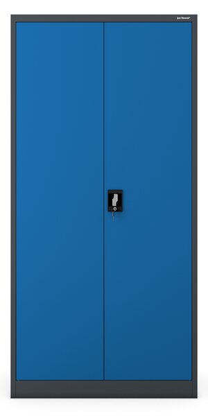 Uzamykateľná upratovacia skriňa DAWID 900 x 1850 x 450 mm, antracitovo-modrá